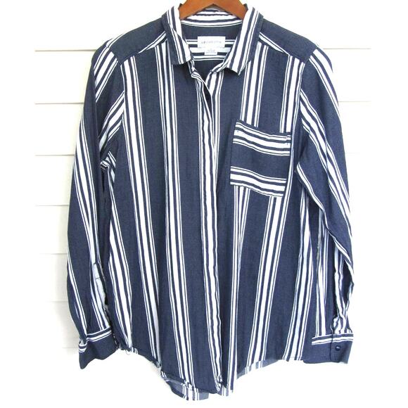 LIZ CLAIBORNE Nautical Striped Shirt - Picture 1 of 4